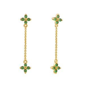Green dangle earrings